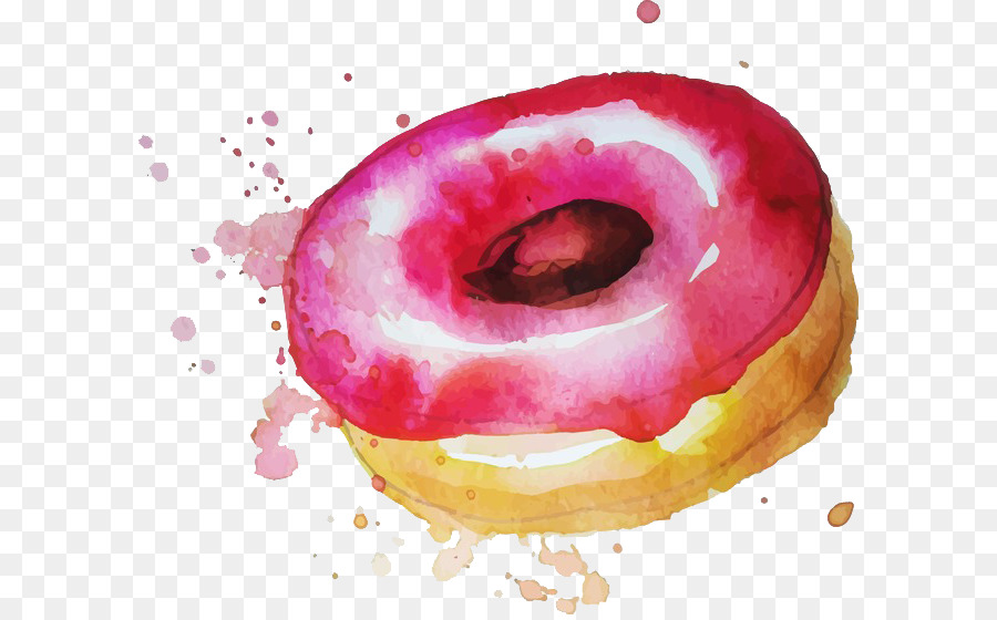 900x560 Doughnut Dessert Watercolor Painting