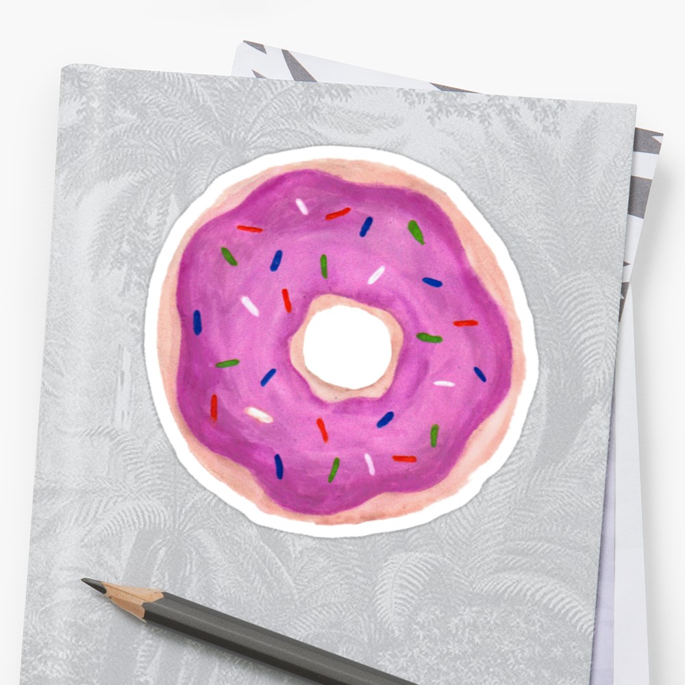 1000x1000 Watercolor Donut Stickers By Mynameisliana Redbubble