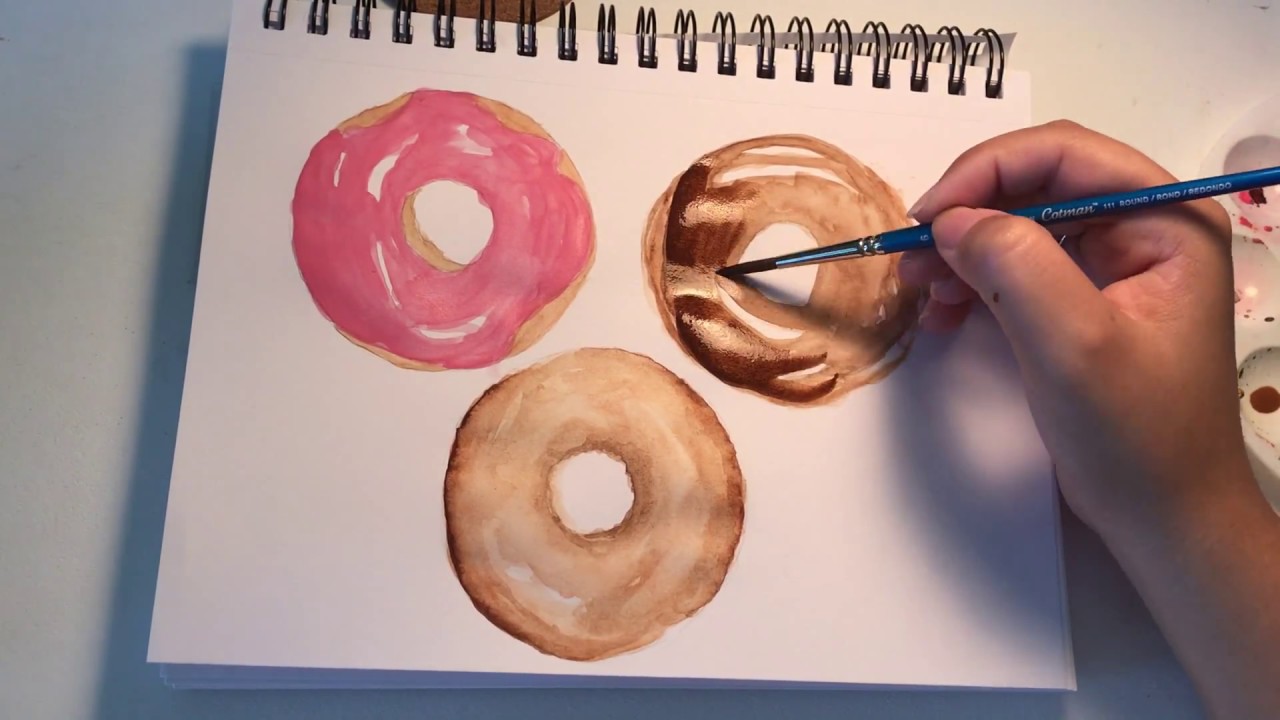1280x720 Watercolor Donuts Timelapse
