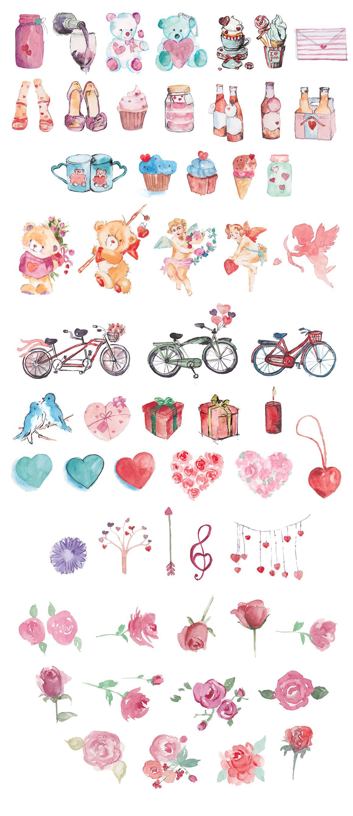 1160x2682 Lovely Watercolor Doodles