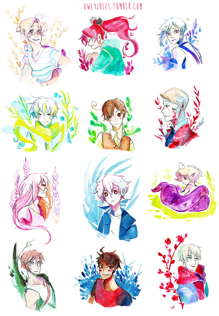 745x1073 Watercolor Doodles 2 By Owlyjules
