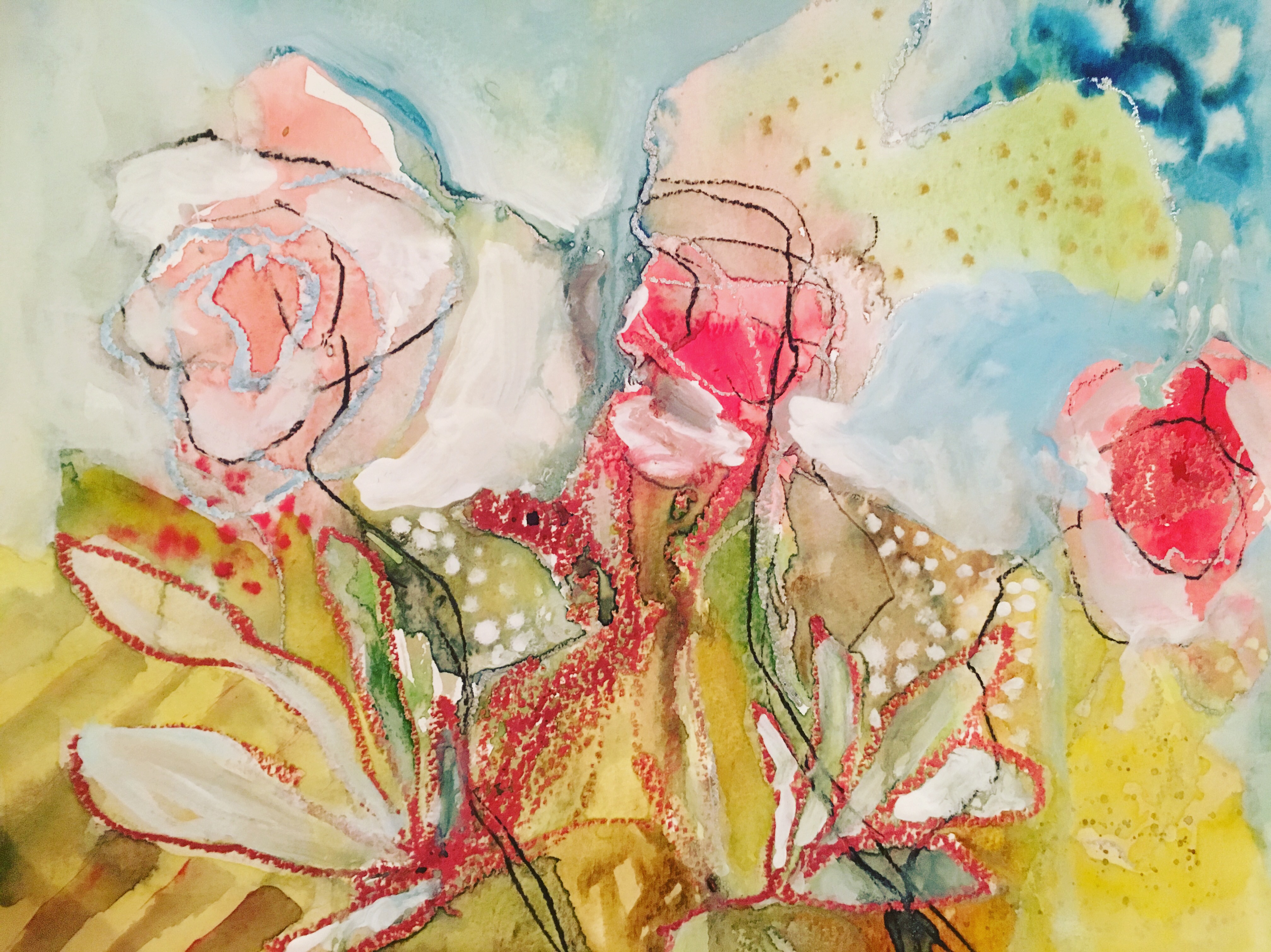 4032x3022 Watercolor Doodles Nightblue Art