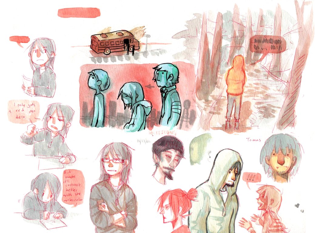 1039x769 Watercolor Doodles By Hjeojeo
