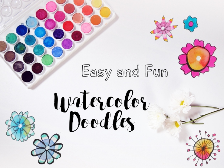 740x555 Easy And Fun Watercolor Flower Doodles