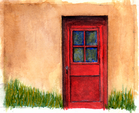 272x222 Red Door Watercolor