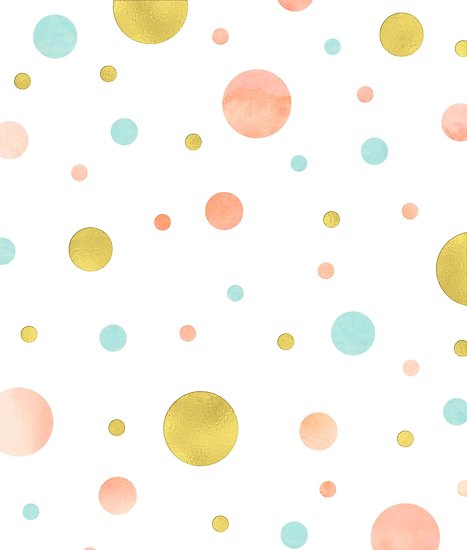 467x550 Gold Peach Blue Watercolor Dots Design Posters By Dreamingmind