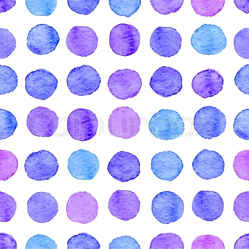 800x800 Seamless Hand Drawn Watercolor Pattern Made Of Round Purple And