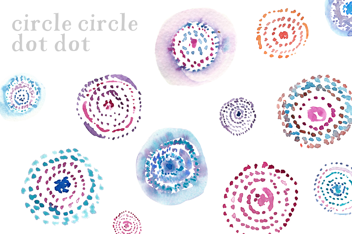 1160x772 Watercolor Dotted Circles Clip Art