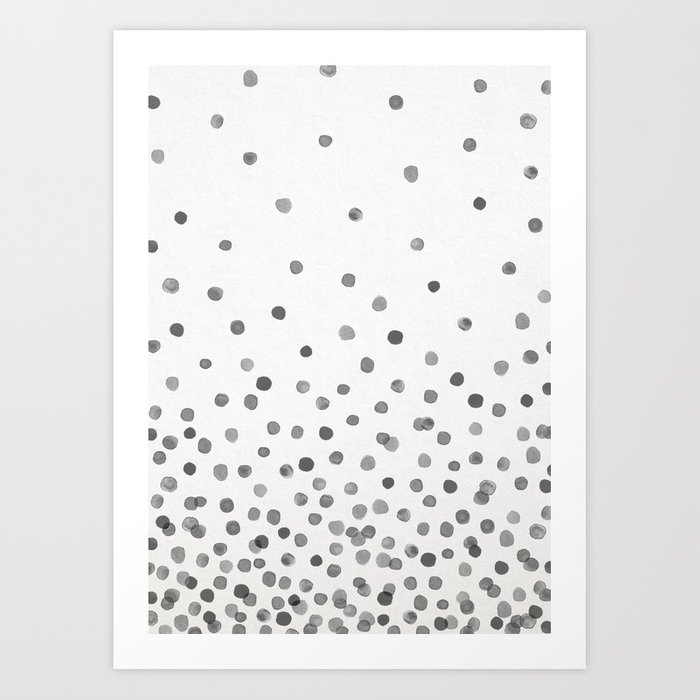 700x700 Black Watercolor Dots Art Print By Kindofstyle Society6