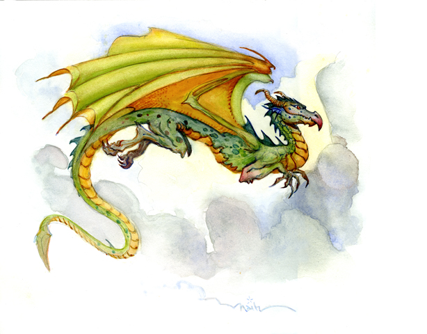 614x480 Watercolor Dragon Sketches Don Maitz