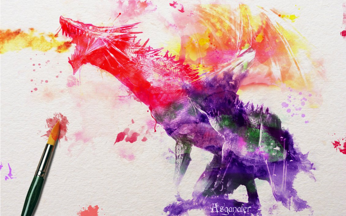 1131x707 Watercolor Dragon By Asganafer