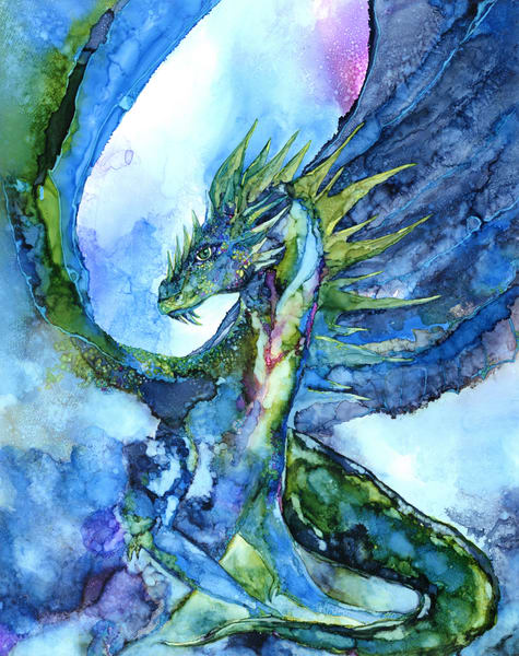 475x600 Dragon Art, Fine Art Prints By Heidi Stavinga, Alcohol Ink Art