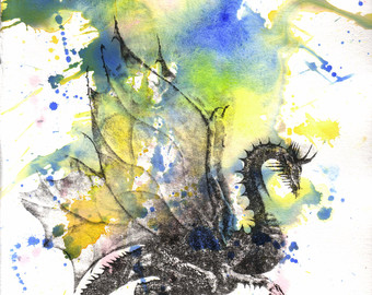 340x270 Dragon Painting Etsy