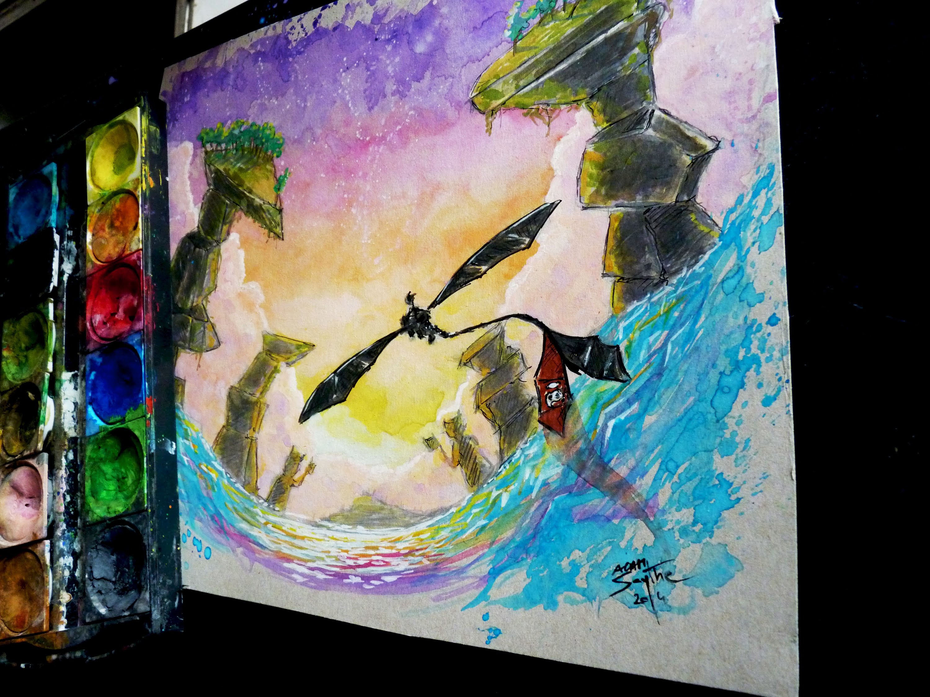 3000x2250 Watercolor Time Lapse Painting Ink)