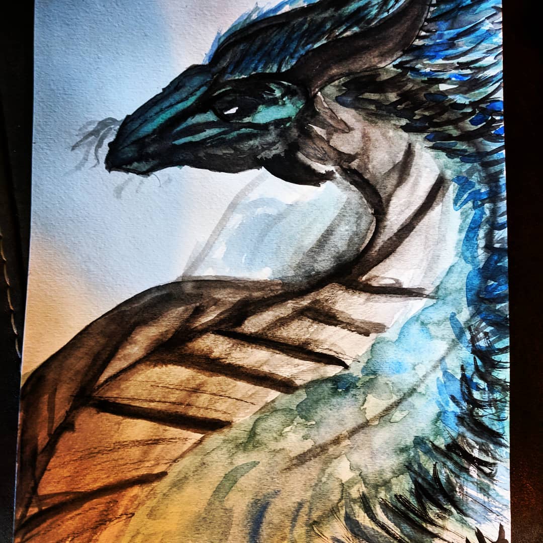 1080x1080 Dragonwatercolor