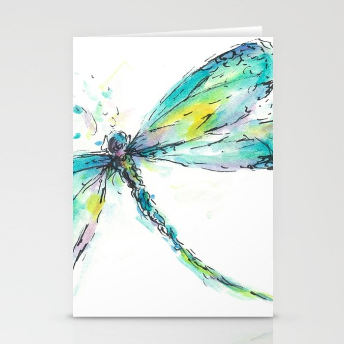 700x700 Watercolor Dragonfly Stationery Cards By Consiesindet Society6