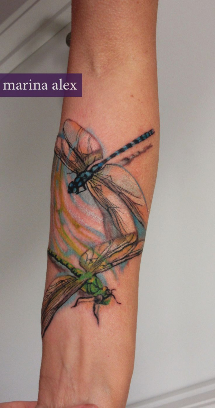 713x1350 Watercolor Dragonfly Tattoo The Image