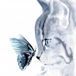 250x250 Watercolor Drawing Of A Branch Of A Rose