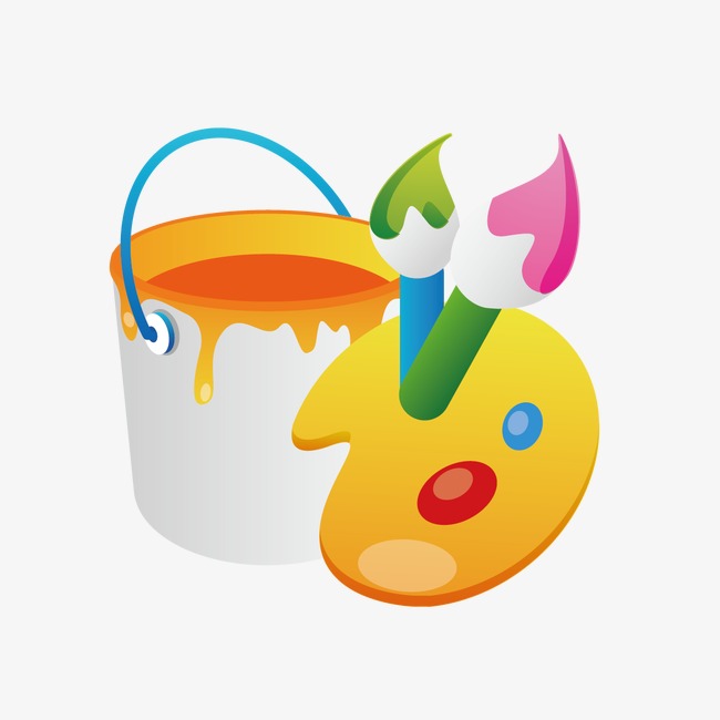 650x650 Watercolor Drawing Board And Bucket, Watercolor Vector, Sketchpad