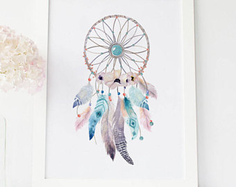 340x270 Watercolor Dreamcatcher Dream Catcher Art Dreamcatcher Print