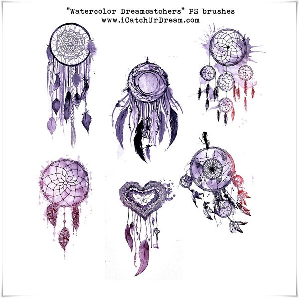 600x598 Watercolor Dreamcatchers Photoshop Brushes Free Download