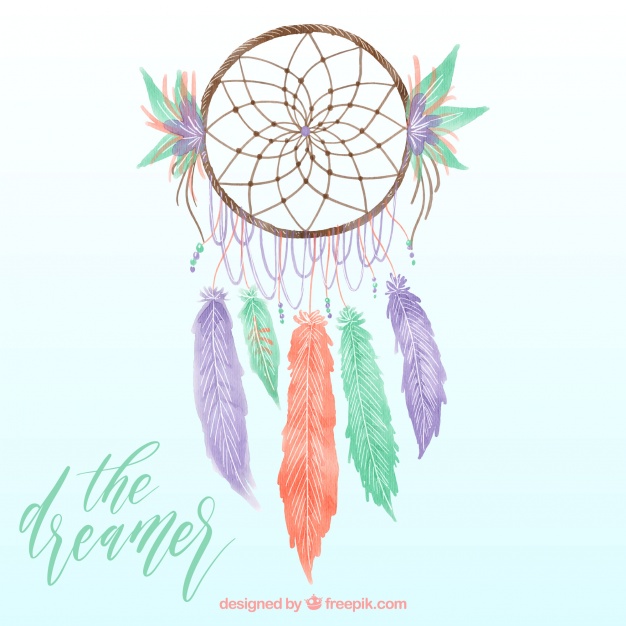626x626 Background Of Pretty Watercolor Dream Catcher Vector Free Download