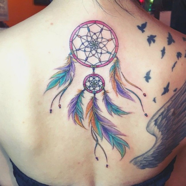 630x630 25 Best Watercolor Dreamcatcher Tattoo Ideas