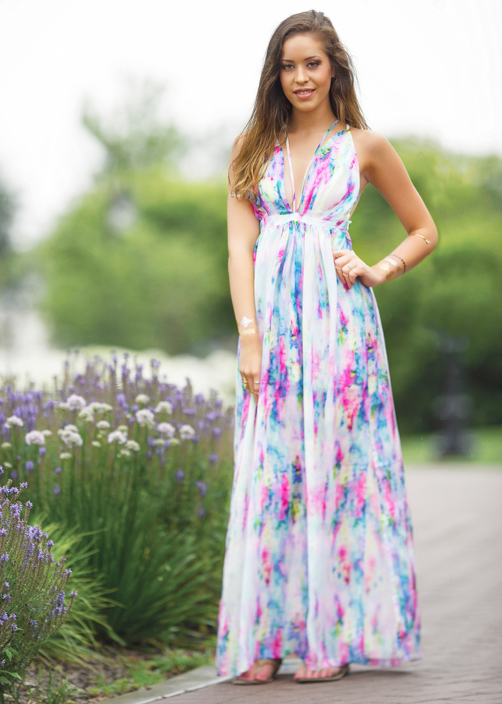 1000x1400 Watercolor Maxi Dress Skaira