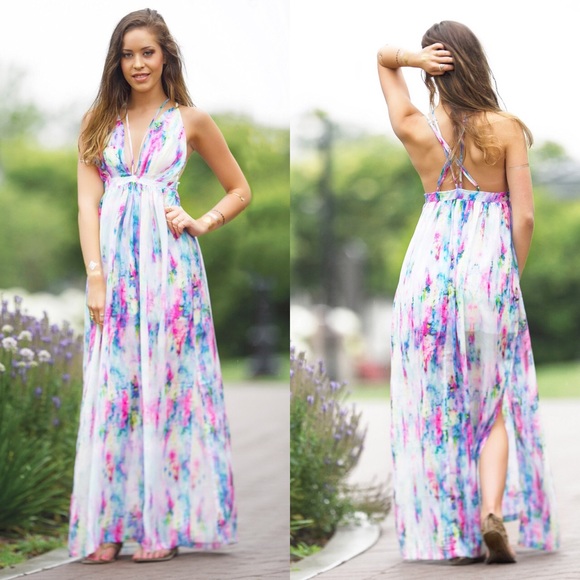 580x580 Skaira Dresses Watercolor Maxi Long Dress Poshmark