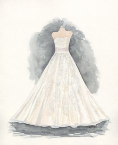 Watercolor Dress Painting
