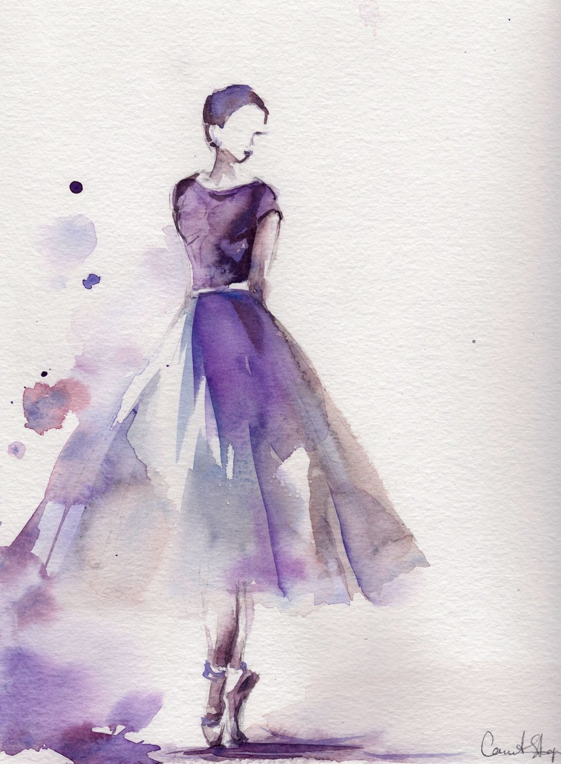 1103x1500 Original Watercolor Painting, Ballerina Painting, Watercolor Art