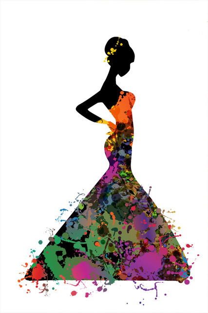 427x640 Ants Original Illustrations Watercolor Art Painting ( Party Dress