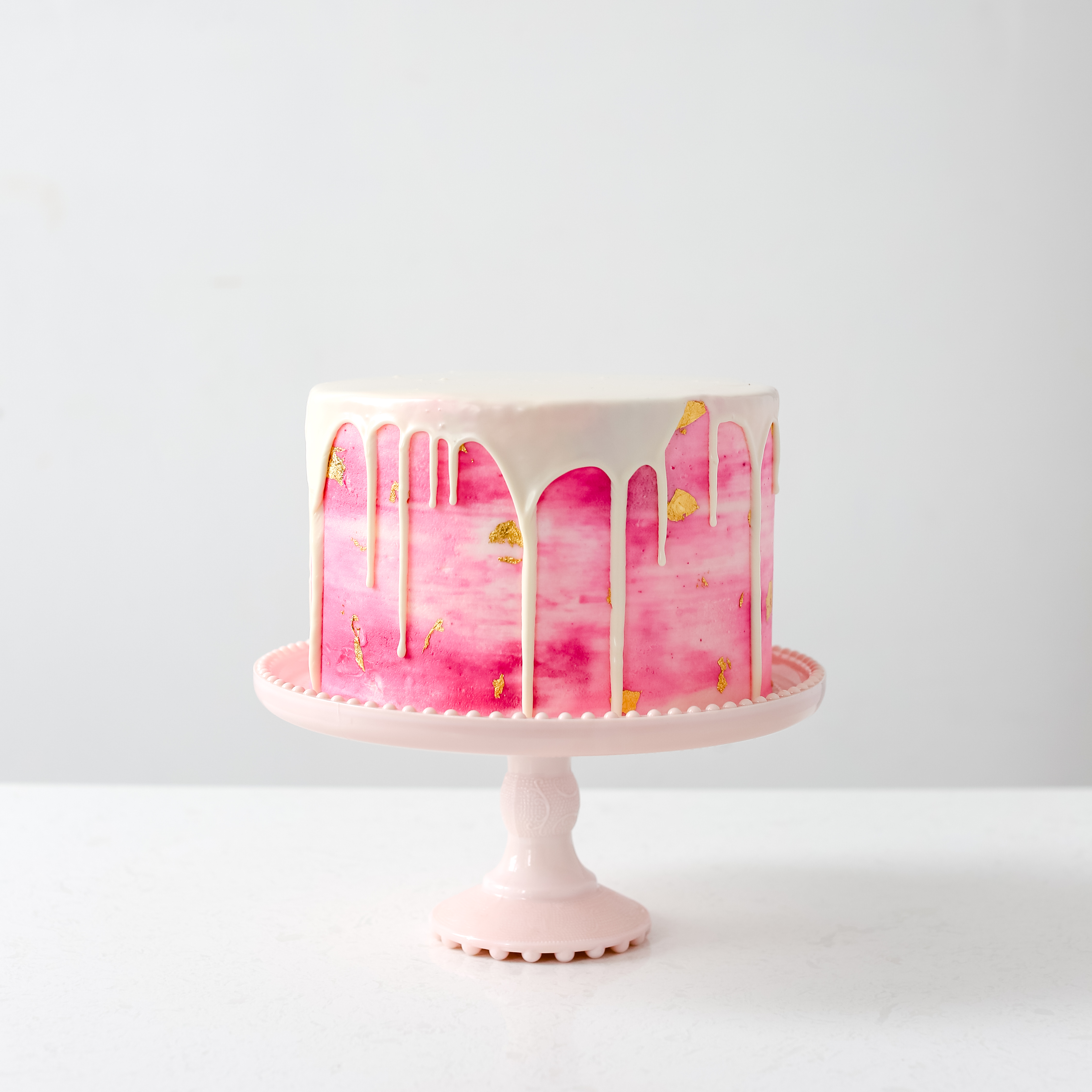 4500x4500 Pink Watercolor Drip Cake