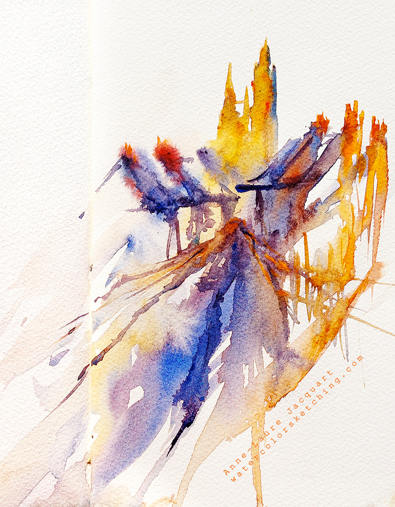 810x1038 Flowing And Dripping Watercolors. Watercolor Sketching