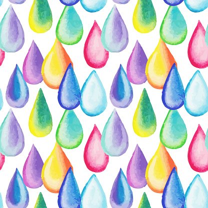 416x416 Watercolor Drops Seamless Pattern Premium Clipart