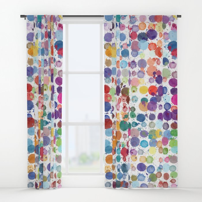 700x700 Watercolor Drops Window Curtains By Zeldashafferdesigns Society6
