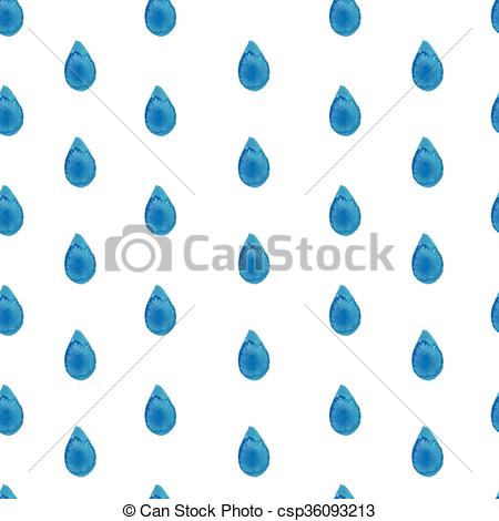 450x470 Watercolor Drops Seamless Pattern. Vector .