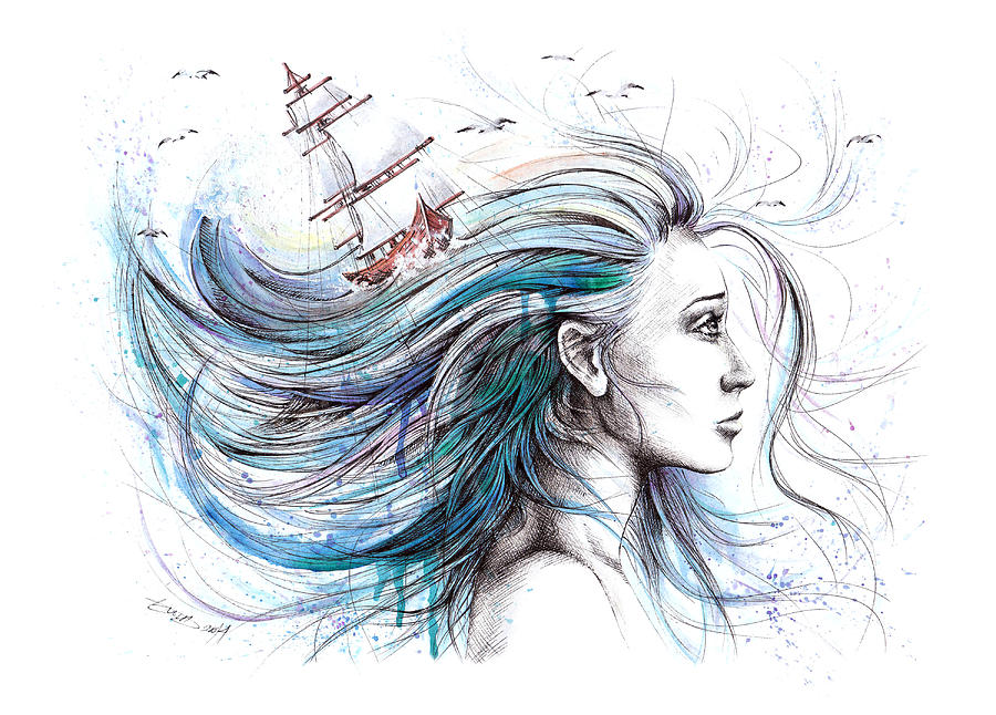 900x646 Oceans Painting By E Drawings