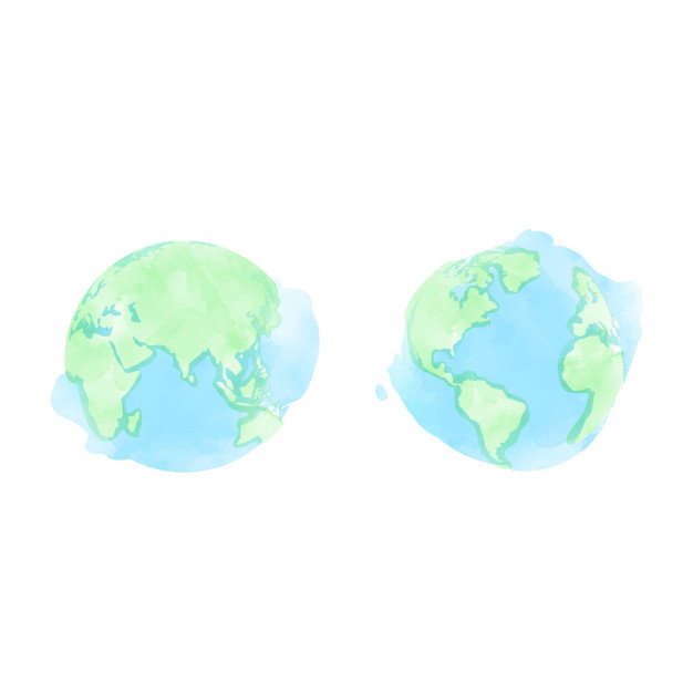 626x626 Watercolor Earth Globe Vector Premium Download