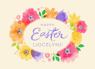 404x292 Watercolor Easter Floral Easter Card Cardstore