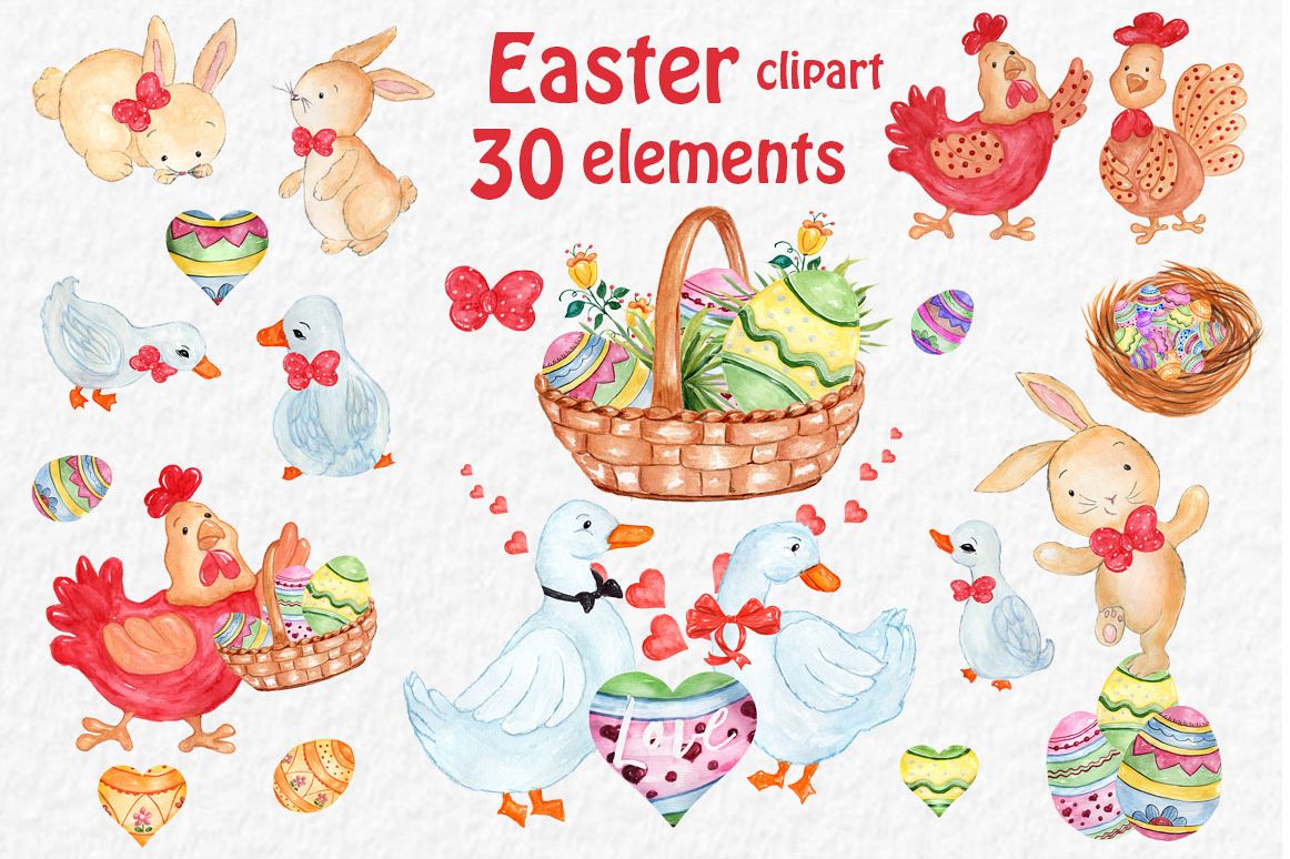 1162x774 Watercolor Easter Clipart