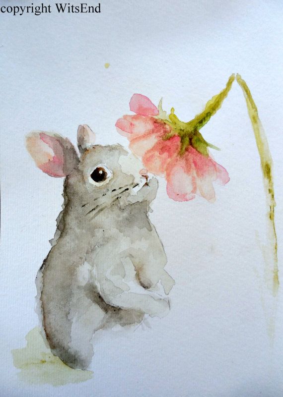 570x801 Bunny Rabbit Painting Original Watercolor Nursery Spring Easter