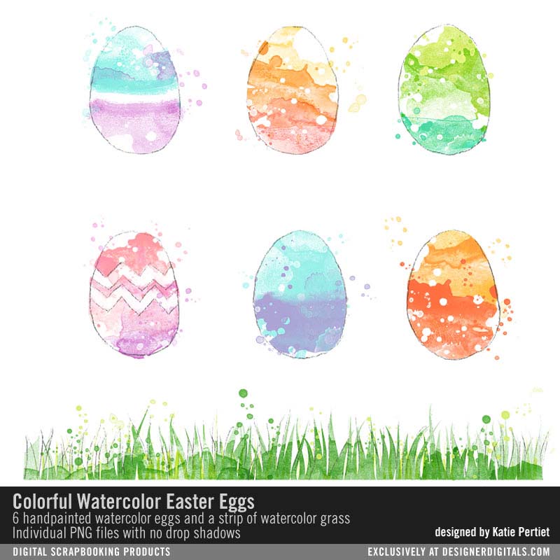 800x800 Colorful Watercolor Easter Eggs No. 01 Katie Pertiet Elements
