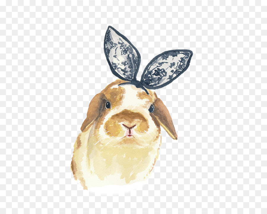900x720 Easter Bunny Rabbit Watercolor Painting Illustration