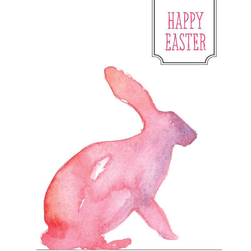800x800 Easter Printable Bunny Card With Balloon