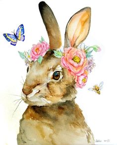 Watercolor Easter Bunny