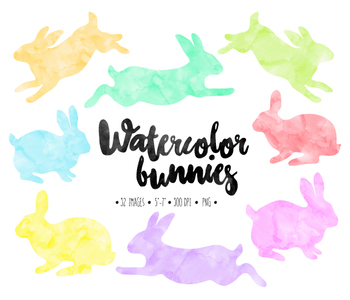 350x300 Pastel Watercolor Bunnies Clipart. Easter Bunny Clip Art