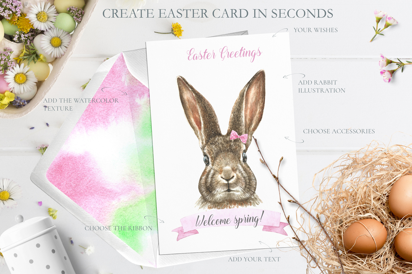 1400x931 Watercolor Easter Bunny Collection By Catherine Wheel