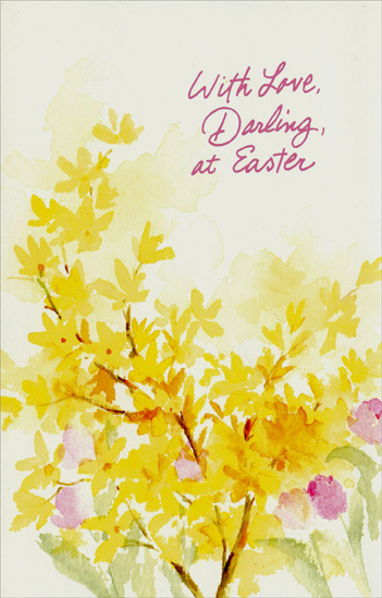 351x549 Yellow And Pink Watercolor Flowers Darling Easter Card By Freedom