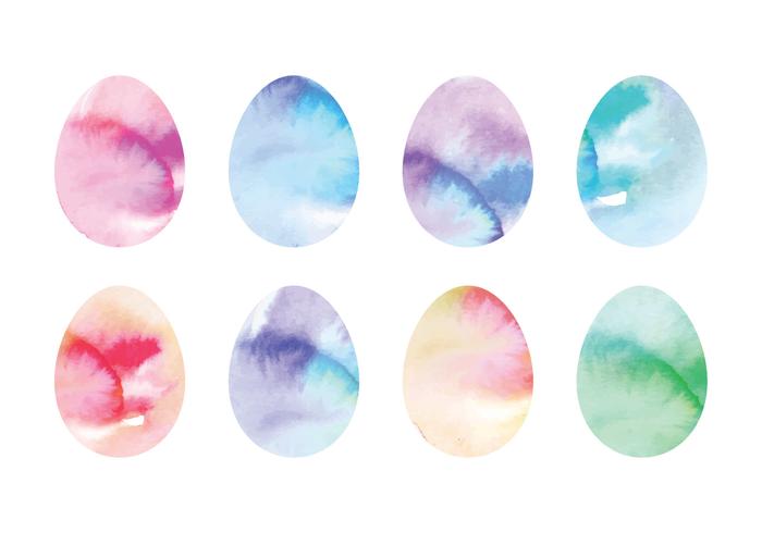 700x490 Vector Coloful Watercolor Easter Eggs